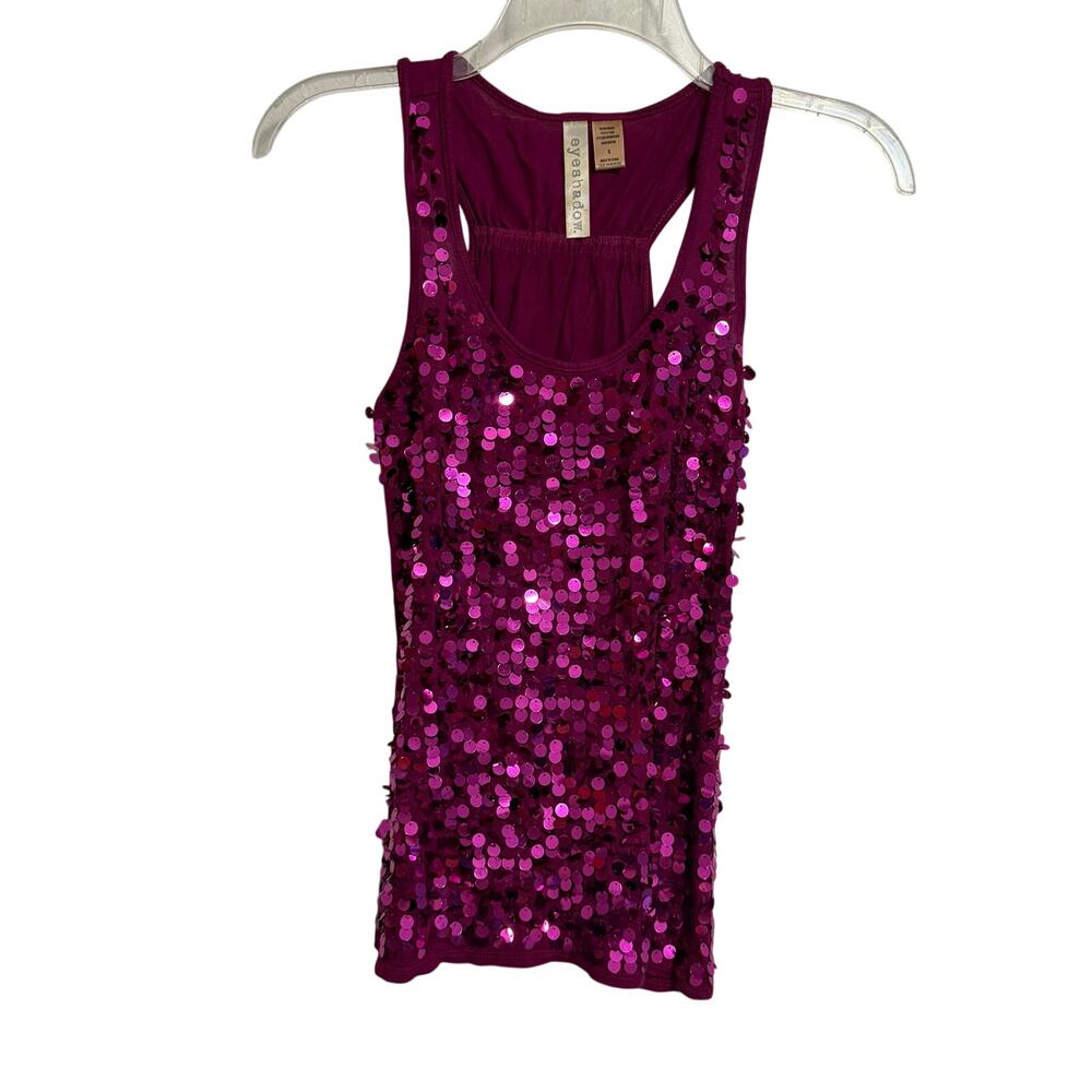 Colorful sparkly sequin pink top sz S dressy special occasion